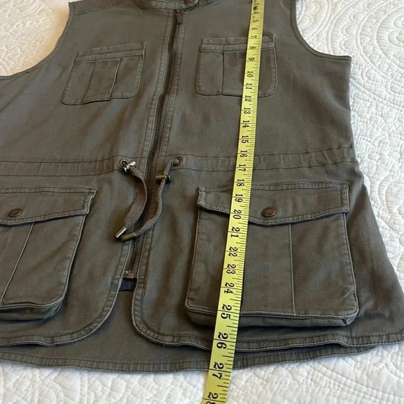 Vest Women’s Medium Khaki Green Vintage Lined Pockets Hiking - Picture 13 of 16